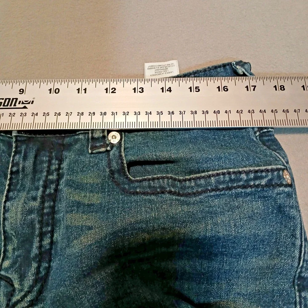 True Religion Jeno Jeans‎ Men 34 Blue Wash Relaxed Slim Stretch Straight Whisker